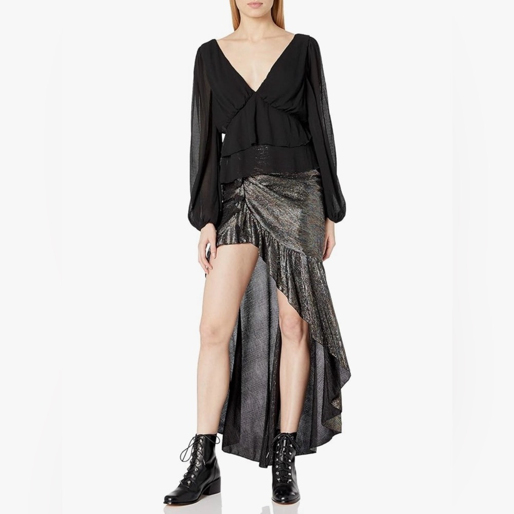 House of Harlow 1960 x Revolve Lilou skirt in noir multi, medium, lightly used